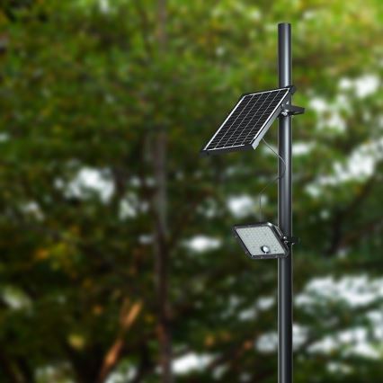LED Solárny reflektor so senzorom LED/30W/6,4V 6400K + diaľkové ovládanie