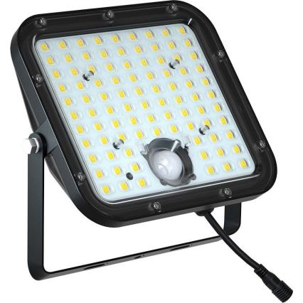 LED Solárny reflektor so senzorom LED/30W/6,4V 6400K + diaľkové ovládanie