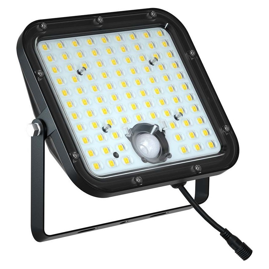 LED Solárny reflektor so senzorom LED/30W/6,4V 6400K + diaľkové ovládanie