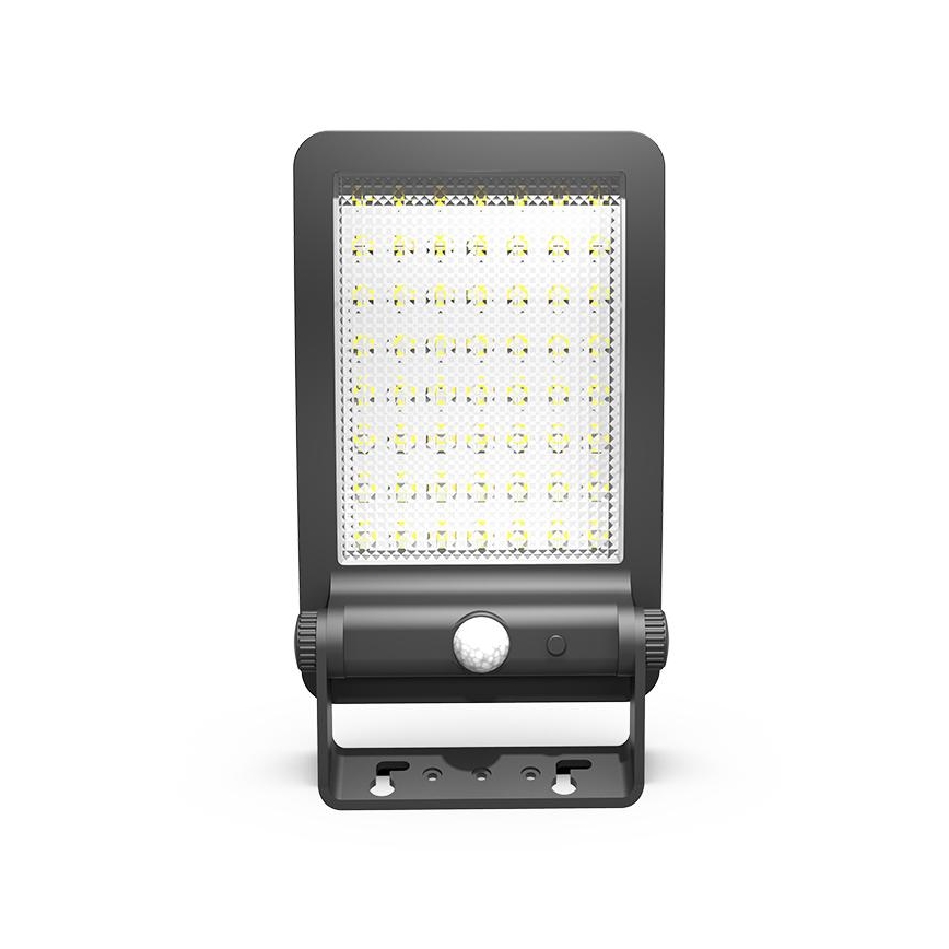 LED Solárny reflektor so senzorom LED/5W/3,7V 4000K 1500 mAh IP54 čierna