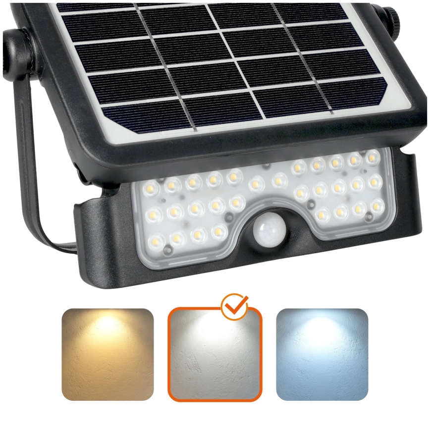 LED Solárny reflektor so senzorom LED/5W/3,7V 4000K IP65 3000 mAh