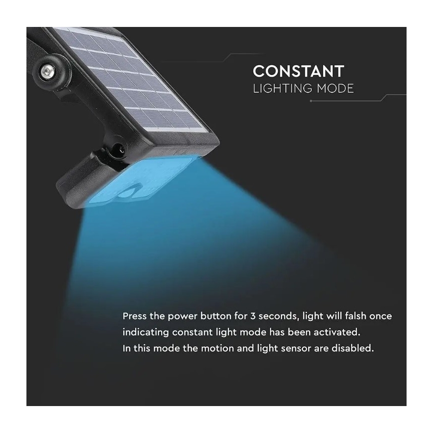 LED Solárny reflektor so senzorom LED/5W/3,7V IP65 4000K 3000 mAh