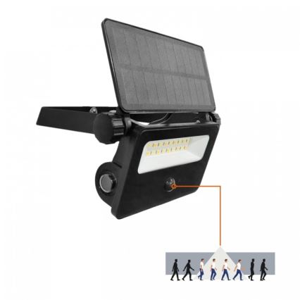 LED solárny reflektor so snímačom NCS G2 LED/10W/3,7V 3000/4000/6500K IP54 1800 mAh