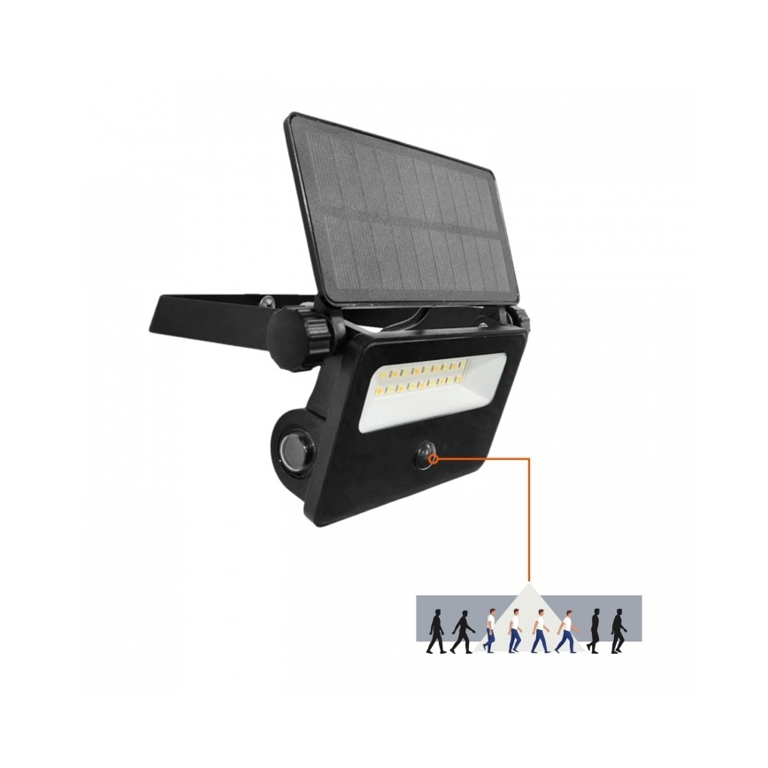 LED solárny reflektor so snímačom NCS G2 LED/10W/3,7V 3000/4000/6500K IP54 1800 mAh