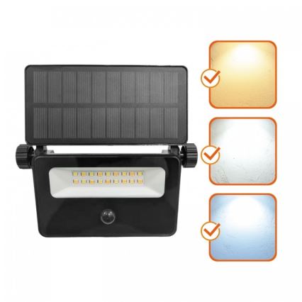 LED solárny reflektor so snímačom NCS G2 LED/10W/3,7V 3000/4000/6500K IP54 1800 mAh