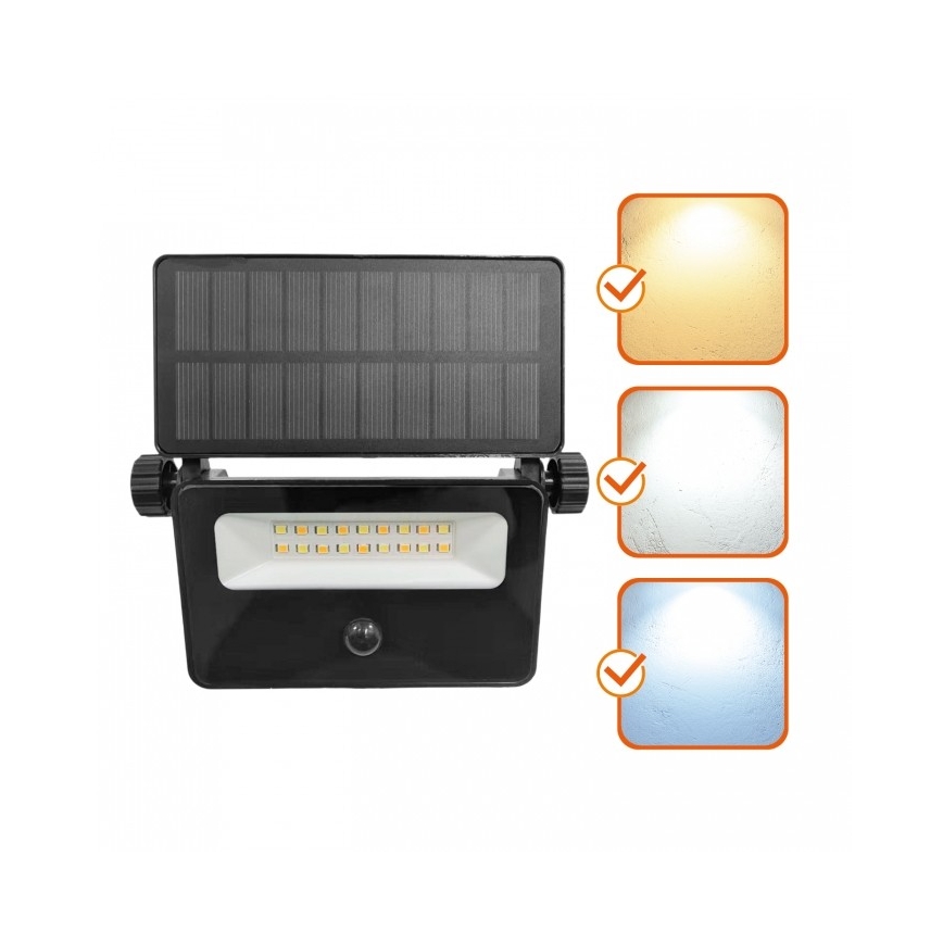 LED solárny reflektor so snímačom NCS G2 LED/10W/3,7V 3000/4000/6500K IP54 1800 mAh