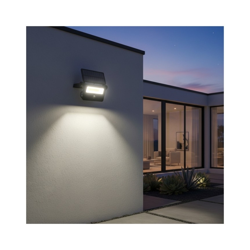 LED solárny reflektor so senzorom NCS G2 LED/20W/3,7V 3000/4000/6500K IP54 2600 mAh
