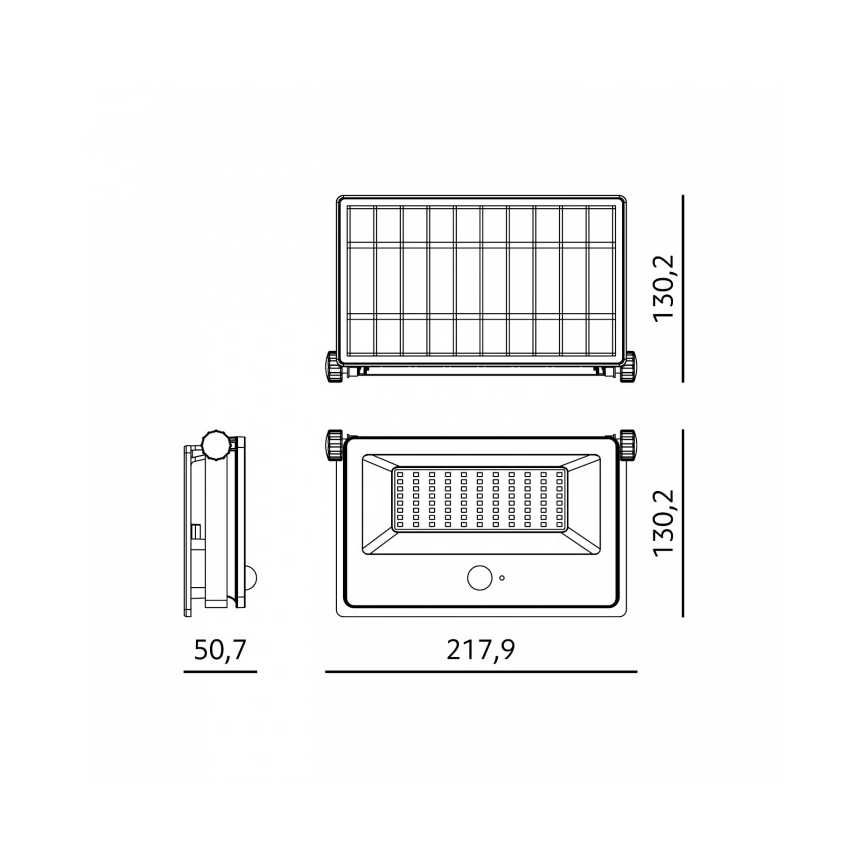 LED solárny reflektor so snímačom NCS G2 LED/30W/3,7V 3000/4000/6500K IP54 5200 mAh