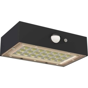 LED Solárny reflektor so senzorom pohybu LED/3,7V 1200mAh 4000K IP65 čierna