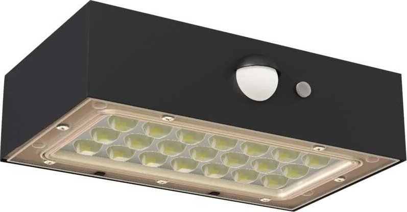 LED Solárny reflektor so senzorom pohybu LED/3,7V 1200mAh 4000K IP65 čierna