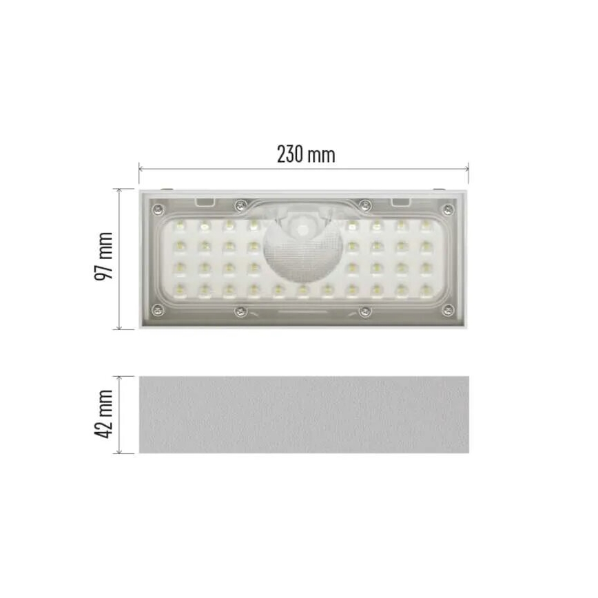 LED Solárny reflektor so senzorom pohybu LED/3,7V 3000mAh 4000K IP65 biela