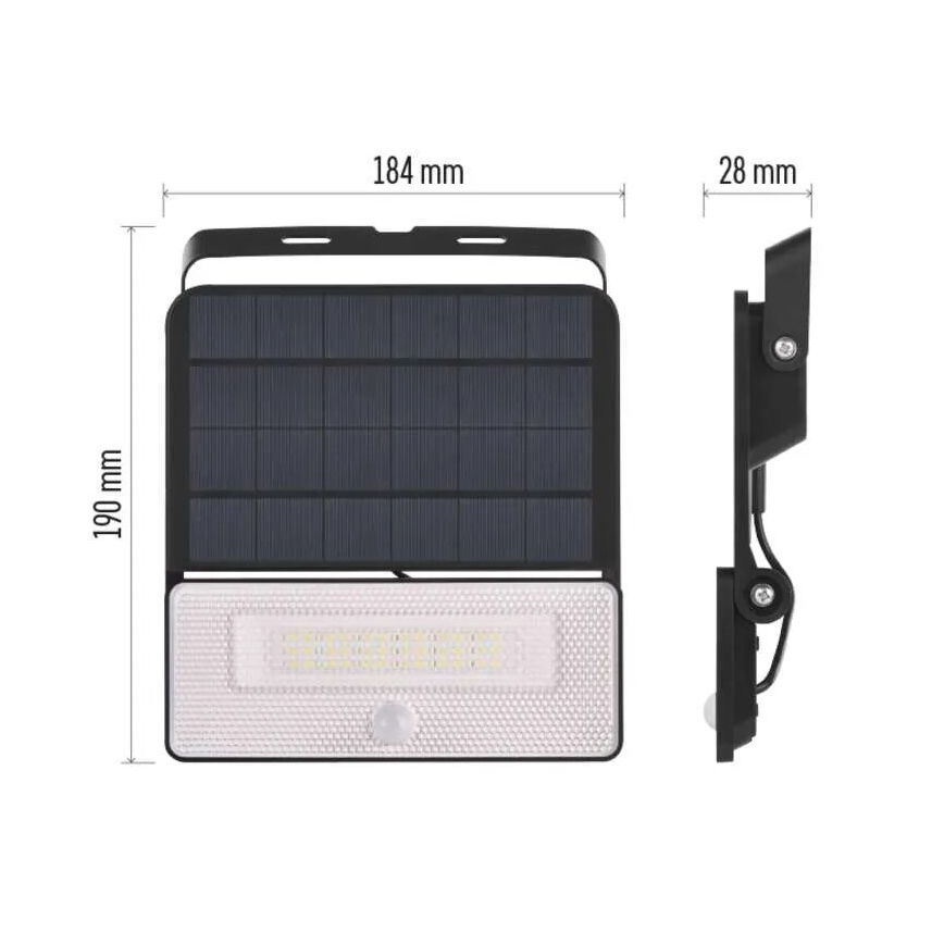 LED Solárny reflektor so senzorom pohybu LED/3,7V 3600mAh 4000K IP54