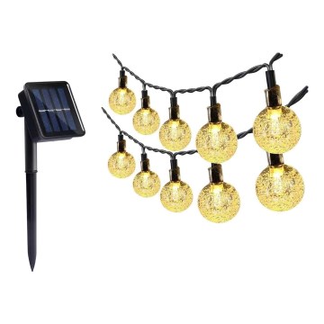 LED solárny reťazec 30xLED/0,12W/1,2V 1xAA 3000K IP44 400 mAh