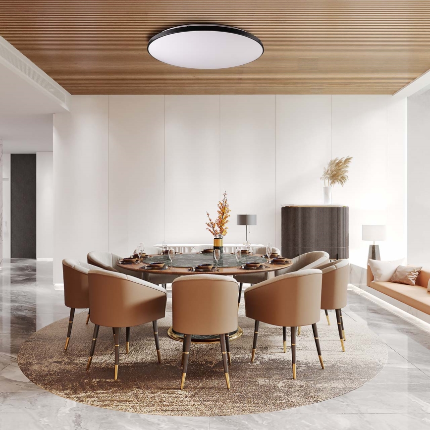 LED Stmievateľné stropné svietidlo KERN LED/80W/230V 3000-6000K pr. 80 cm čierna + diaľkové ovládanie