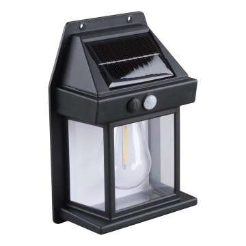 LED stlmiteľná solárna lucerna so senzorom LED/3,7V IP44 1200 mAh