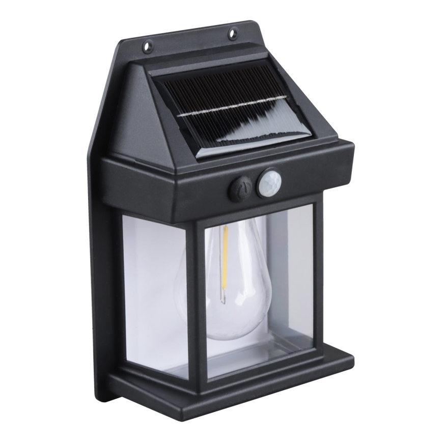 LED stlmiteľná solárna lucerna so senzorom LED/3,7V IP44 1200 mAh