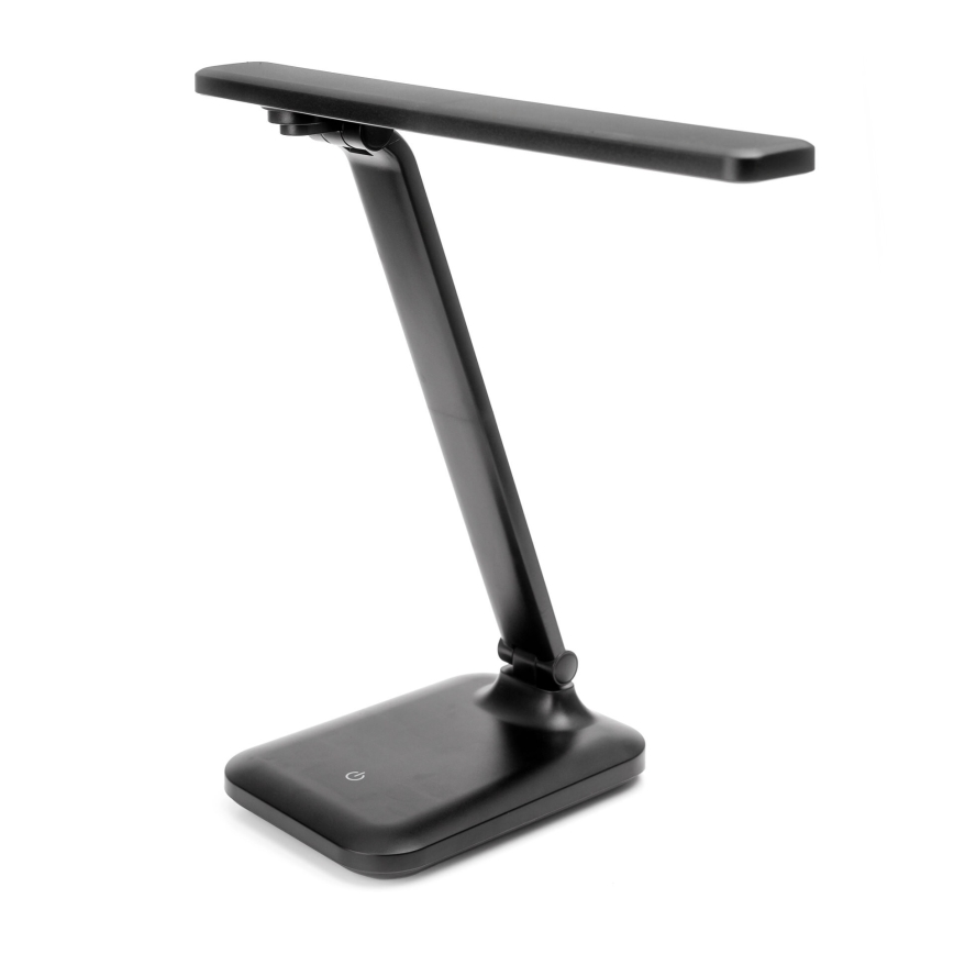 LED Stmievateľná dotyková lampa s bezdrôtovým nabíjaním a USB portom REMUS LED/5W/230V čierna