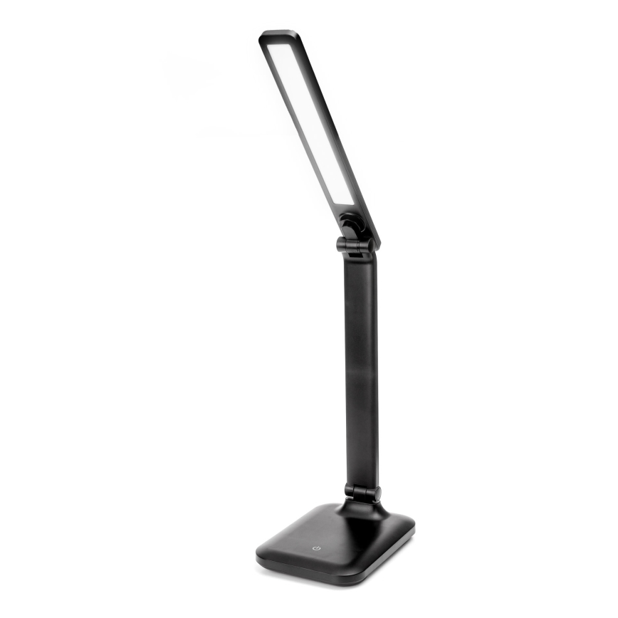 LED Stmievateľná dotyková lampa s bezdrôtovým nabíjaním a USB portom REMUS LED/5W/230V čierna