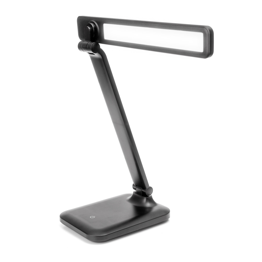 LED Stmievateľná dotyková lampa s bezdrôtovým nabíjaním a USB portom REMUS LED/5W/230V čierna