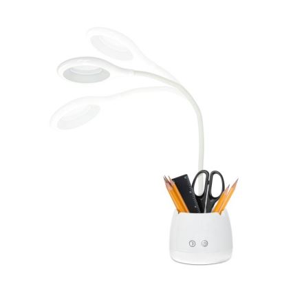 LED Stmievateľná flexibilná nabíjacia stolná lampa LUSIA LED/5W/5V 3000/4000K 1200 mAh biela