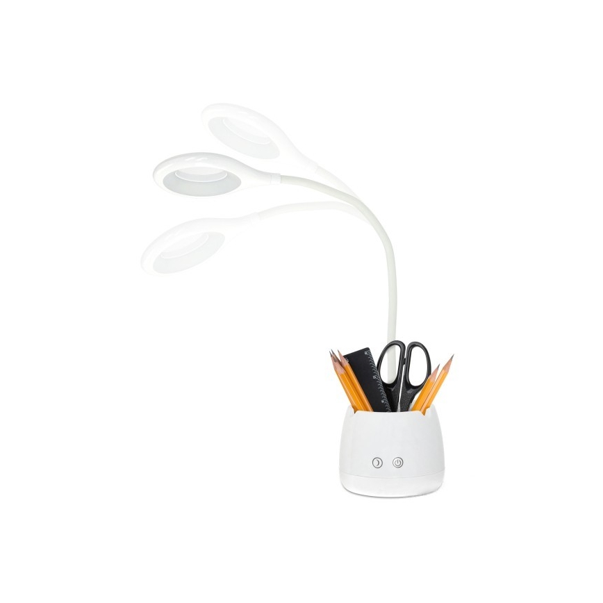 LED Stmievateľná flexibilná nabíjacia stolná lampa LUSIA LED/5W/5V 3000/4000K 1200 mAh biela
