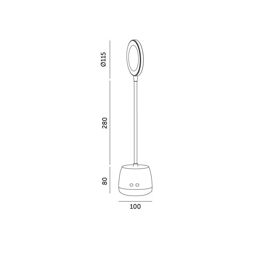 LED Stmievateľná flexibilná nabíjacia stolná lampa LUSIA LED/5W/5V 3000/4000K 1200 mAh čierna