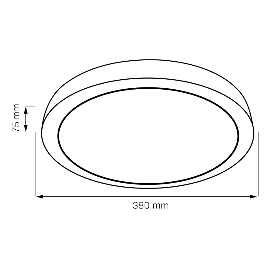 LED Stmievateľné kúpeľňové stropné svietidlo HALINA LED/48W/230V 3000-6000K pr. 38 cm IP44 čierna + diaľkové ovládanie