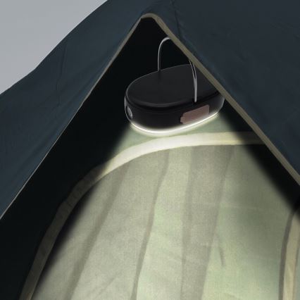 LED Stmievateľná nabíjacia lampa s funkciou powerbanky K4 LED/1W/5V 3000-6500K IPX4 4000 mAh čierna