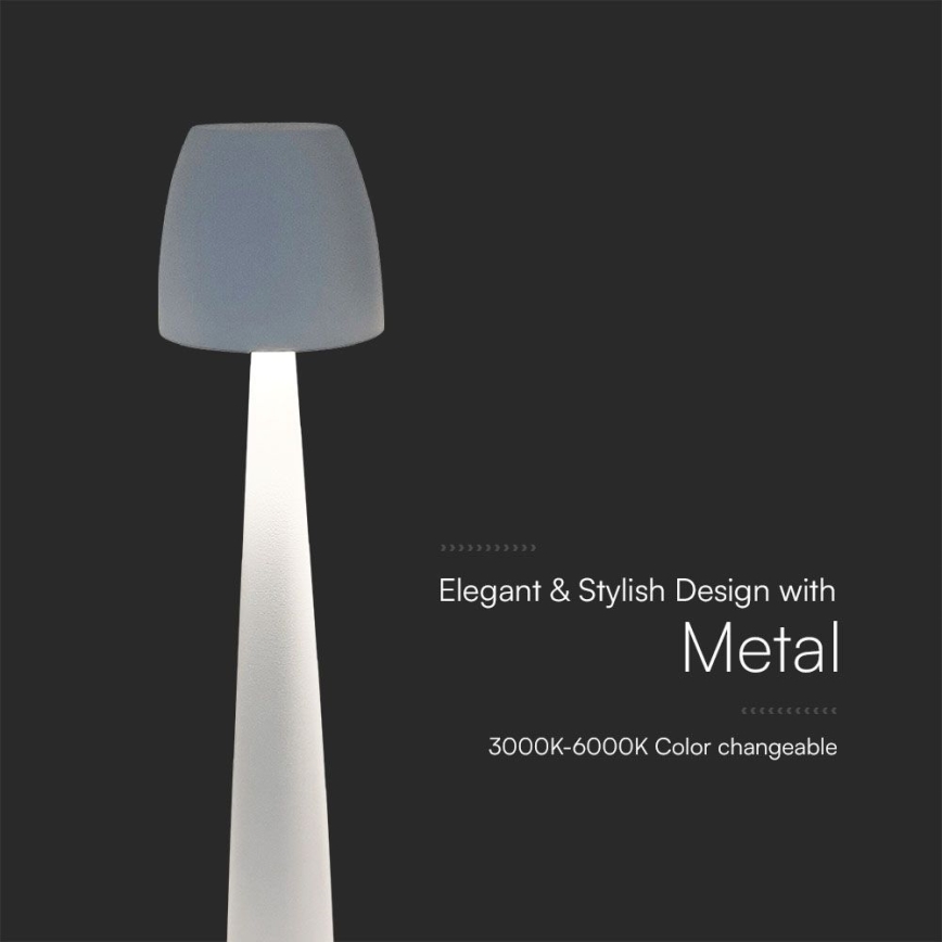 LED Stmievateľná nabíjacia dotyková stolná lampa LED/3W/5V 3000-6000K 1800 mAh biela