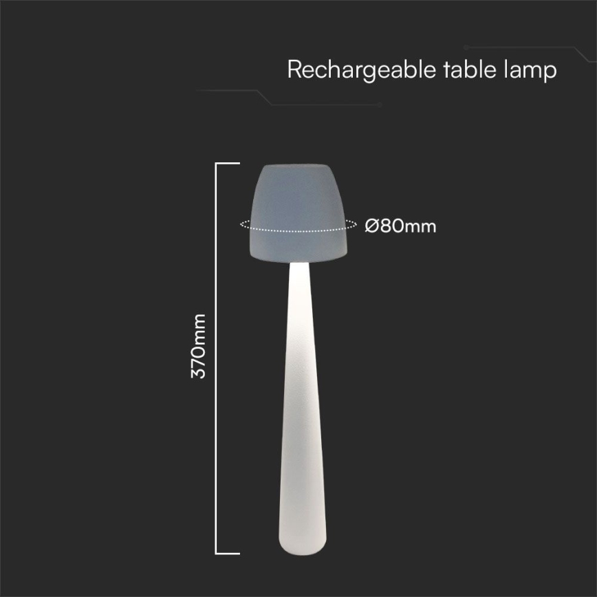LED Stmievateľná nabíjacia dotyková stolná lampa LED/3W/5V 3000-6000K 1800 mAh biela