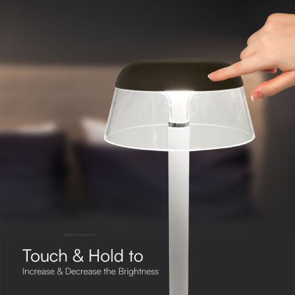 LED Stmievateľná nabíjacia dotyková stolná lampa LED/3W/5V 3000-6000K 1800 mAh biela