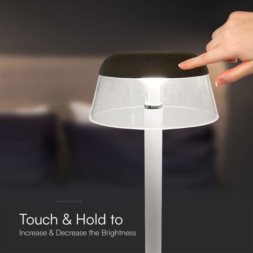 LED Stmievateľná nabíjacia dotyková stolná lampa LED/3W/5V 3000-6000K 1800 mAh biela