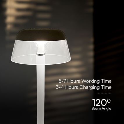 LED Stmievateľná nabíjacia dotyková stolná lampa LED/3W/5V 3000-6000K 1800 mAh biela