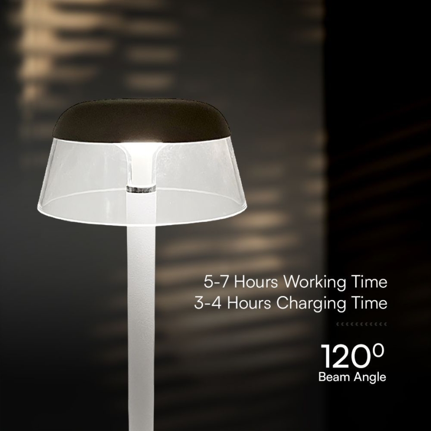 LED Stmievateľná nabíjacia dotyková stolná lampa LED/3W/5V 3000-6000K 1800 mAh biela