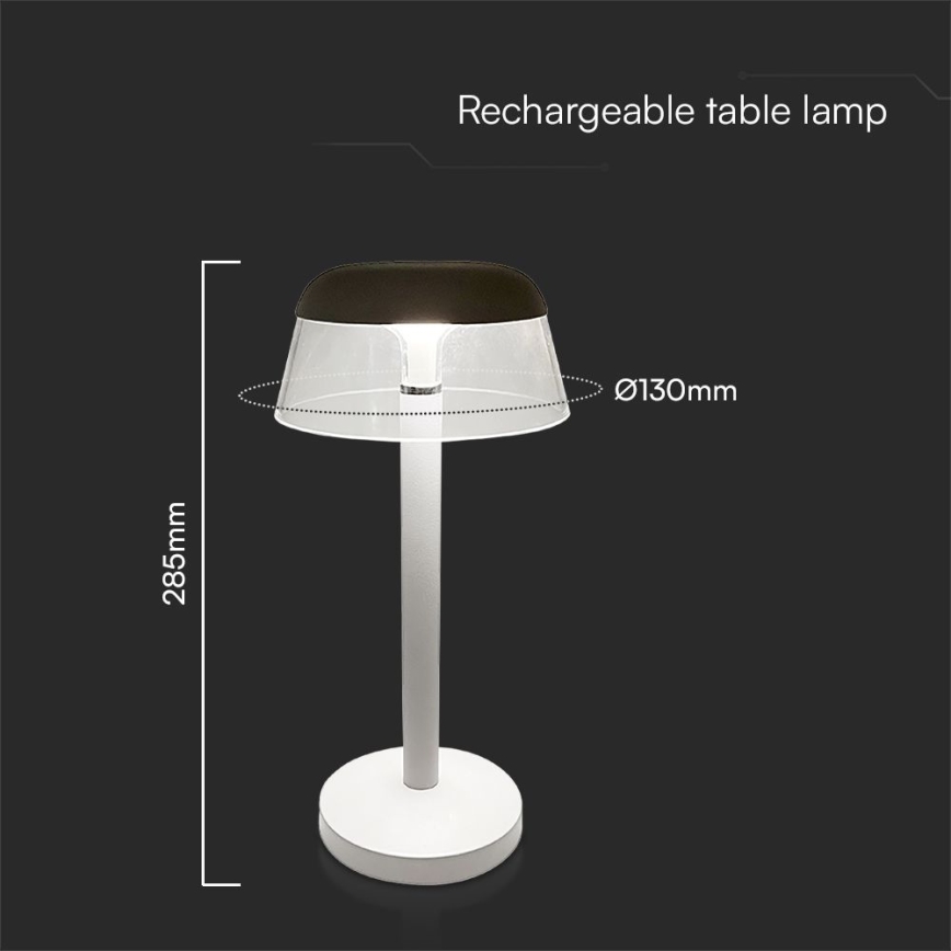 LED Stmievateľná nabíjacia dotyková stolná lampa LED/3W/5V 3000-6000K 1800 mAh biela