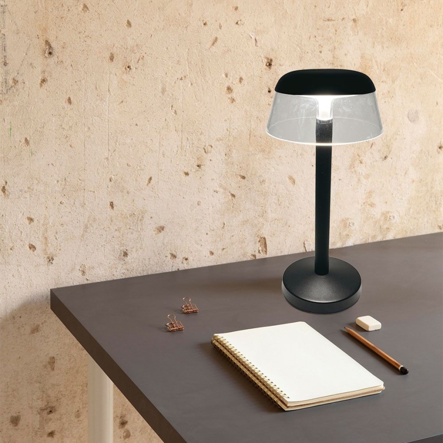 LED Stmievateľná nabíjacia dotyková stolná lampa LED/3W/5V 3000-6000K 1800 mAh čierna