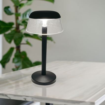 LED Stmievateľná nabíjacia dotyková stolná lampa LED/3W/5V 3000-6000K 1800 mAh čierna