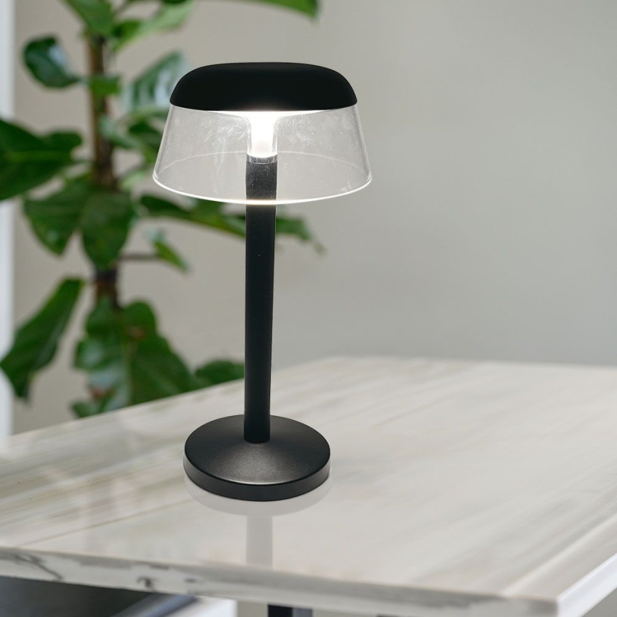 LED Stmievateľná nabíjacia dotyková stolná lampa LED/3W/5V 3000-6000K 1800 mAh čierna
