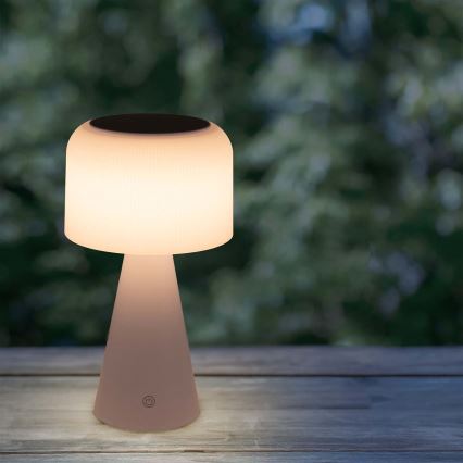 LED Stmievateľná solárna dotyková stolná lampa LIMA LED/3,7V 1800 mAh 3000/4000/5000K IP44 biela