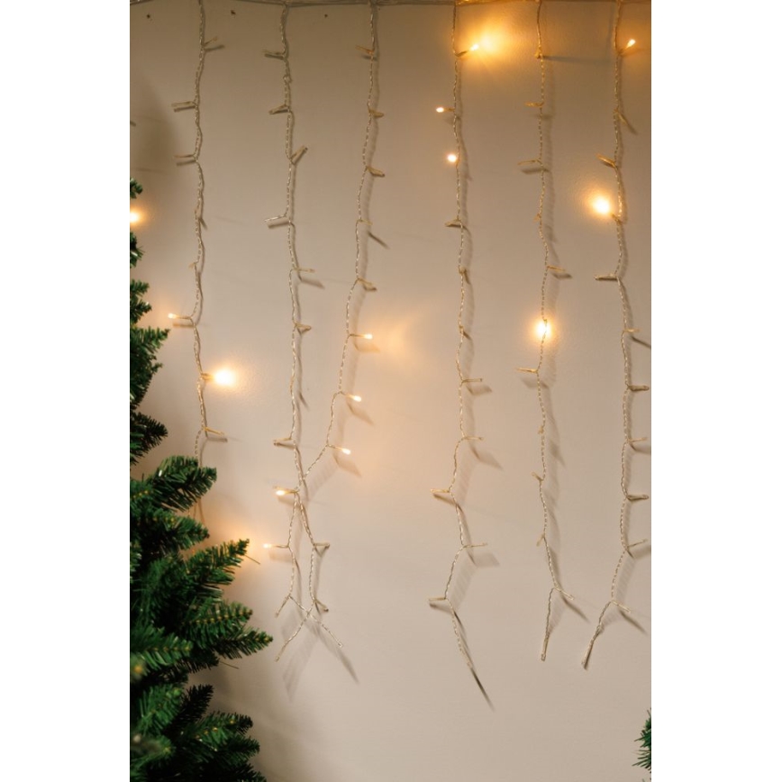 LED Stmievateľný vonkajší vianočný záves CURTAIN 360xLED/8,4W/230V 2x2 m IP44 teplá biela + diaľkové ovládanie