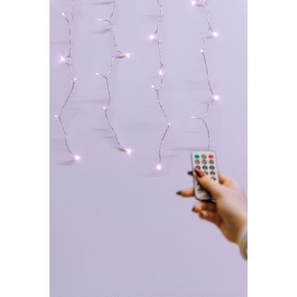 LED Stmievateľný vonkajší vianočný záves CURTAIN 360xLED/8,4W/230V 2x2 m IP44 teplá biela + diaľkové ovládanie