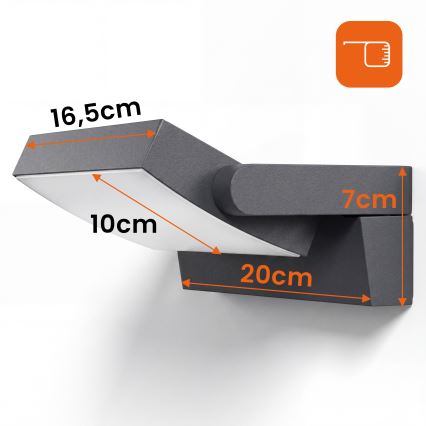 LED stmievateľné vonkajšie nástenné svietidlo LED/12/18/24W/230V 3000/4000/6500K IP54 čierne