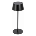 LED Stmievaná dotyková solárna lampa LED/3W/5V USB 1800 mAh IP44 čierna