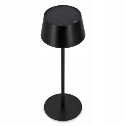 LED Stmievaná dotyková solárna lampa LED/3W/5V USB 1800 mAh IP44 čierna