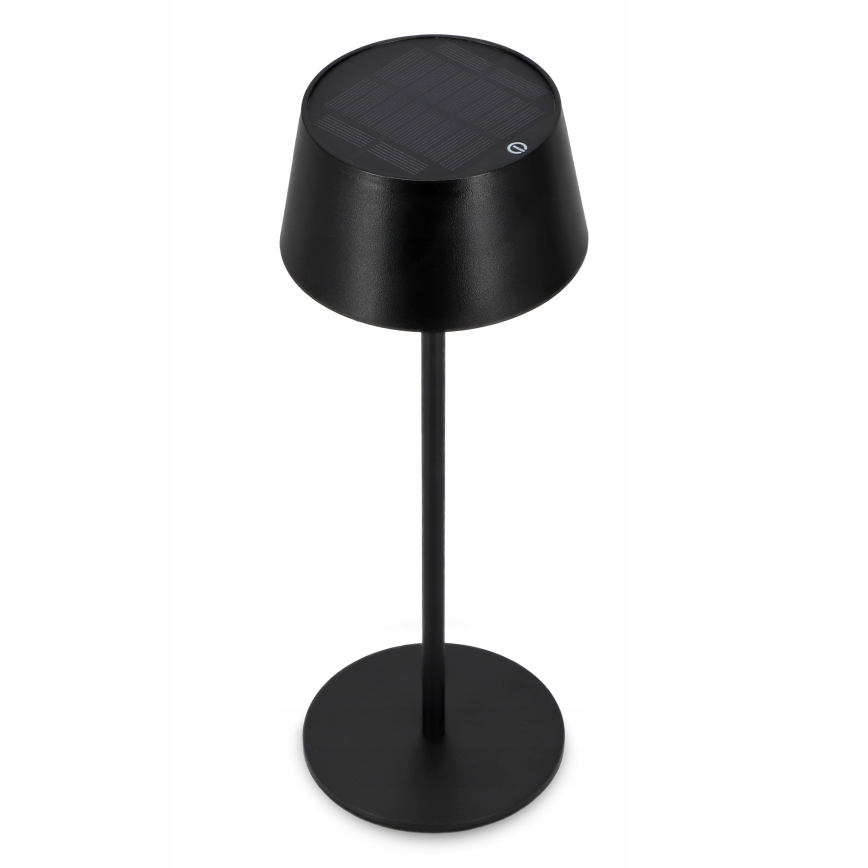 LED Stmievaná dotyková solárna lampa LED/3W/5V USB 1800 mAh IP44 čierna
