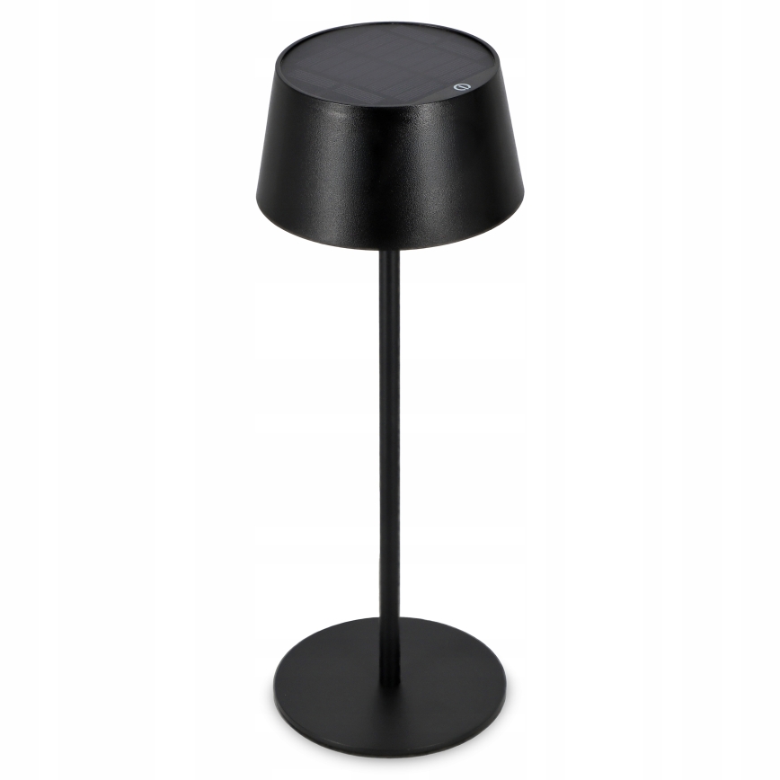 LED Stmievaná dotyková solárna lampa LED/3W/5V USB 1800 mAh IP44 čierna