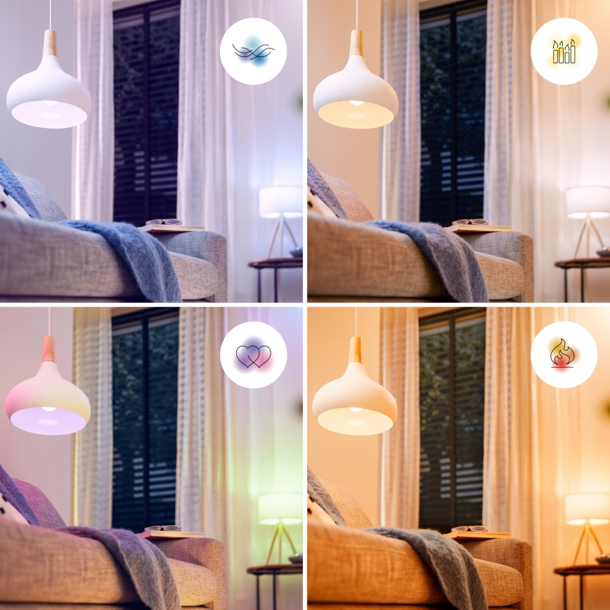LED RGB stmievateľná žiarovka Philips SMART P45 E14/4,9W/230V 2200-6500K CRI 90