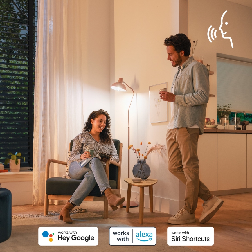 LED RGB stmievateľná žiarovka Philips SMART P45 E14/4,9W/230V 2200-6500K CRI 90