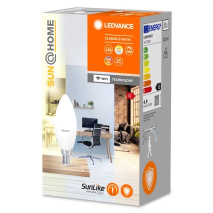 LED Stmievateľná antibakteriálna žiarovka B40 E14/4,9W/230V Wi-Fi - Ledvance