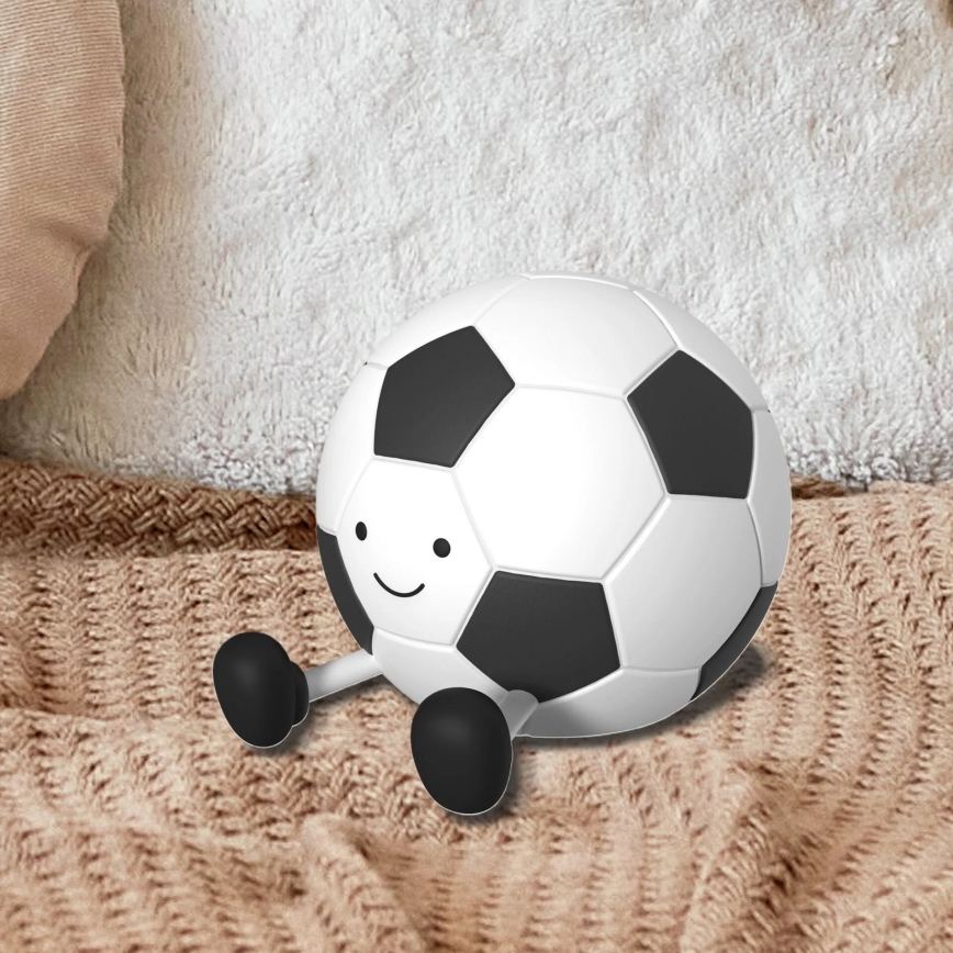 LED Stmievateľná detská dotyková lampa FOOTBALL LED/2W/5V USB 1200 mAh biela/čierna
